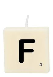 PD-Party 7040016 Scrabble Letter Kaars | Feest | Decoraties | Ambiente - F, Crème/Zwart, 4cm Lengte x 4cm Breedte x 2cm Hoogte