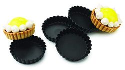Matfer Bourgeat Moules à tartelette ronds cannelés Exoglass Matfer Bourgeat 100mm (lot de 12), 100(Ø) mm. Lot de 12, DN955
