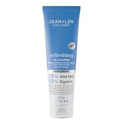 Jean & Len Gel detergente rinfrescante, ideale per tutti i tipi di pelle, texture gel priva di oli, pulizia delicata, impedisce alla pelle di seccarsi, gel detergente senza profumo, vegan, 125 ml