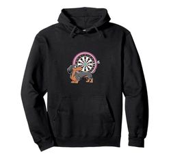 Un bassotto che gioca a freccette Gioco di sport Felpa con Cappuccio