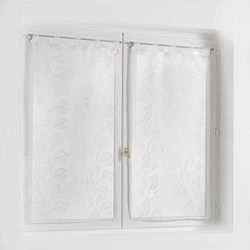 Douceur d'Intérieur Suavidad Interior, Par Recto con Trabillas (2 x 60 x 120 cm) Edenia Blanco, Velo Arenado Bordado