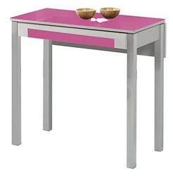 ASTIMESA Keukentafel, metaal, fuchsia, 80 x 40 cm, verlengd 80 x 60 cm
