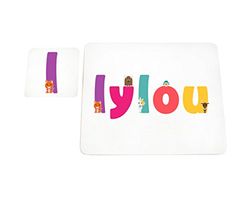 Little Helper mantel con Coaster estilo illustratif pintado con el nombre de joven Lylou