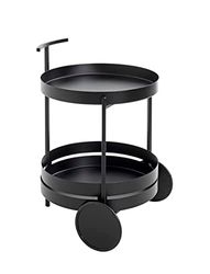 HAKU Möbel Serveerwagen zwart, metaal - Maat: H 62 cm x Ø 42 cm, Stijl: Modern