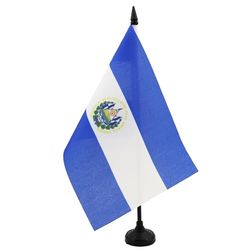 Drapeau de table El Salvador 21x14cm - PETIT Drapeaux DE BUREAU salvadorien 14 x 21 cm - AZ FLAG