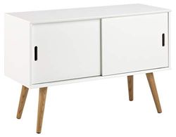 AC Design Furniture Aparador Mariela, portas de 2 peças, madeira, branco, 100 x 38 x 69,5 cm