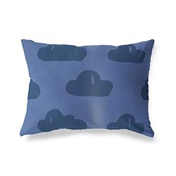 BonaMaison Bleu Housse de Coussin Motif, Taie d'oreiller pour Lit Voiture Canapé Maison Salon Chambre, Décoration D'intérieur, 45x60 Cm - Conçu et Fabriqué en Turquie