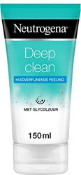 Neutrogena Deep Clean huidverfijnende peeling, zachte waspeeling met glycolzuur, reinigingspeeling, bescherming tegen schadelijke stoffen van buitenaf, 1 x 150 ml
