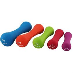 HMS 17-47-111 5907695556773 - Manubri in ghisa Rivestiti in Neoprene, Taglia Unica, Colore: Rosso