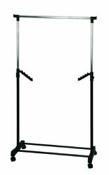 HAKU Möbel Kapstok op wielen chroom, zwart, Kunststof, metaal - Maat: B 81 cm x H 100-177 cm x D 42 cm, Stijl: Modern