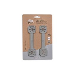 Interbaby Pack 2 Sujeta baberos de silicona en gris petróleo