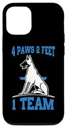 Carcasa para iPhone 14 4 patas 2 pies 1 equipo oficial de policía perro pastor alemán