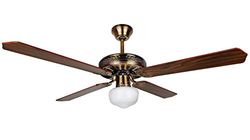 Orbegozo CL 76132 M Ventilador de Techo con luz y Mando a Distancia, 4 Palas Reversibles, diámetro 132 cm, 3 velocidades y 60 W de Potencia, Bronce