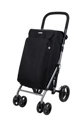 Carlett - Pack Lite Duo|Carrello della spesa + Gancio in regalo | Carrello pieghevole per supermercato | 4 ruote | Manubrio regolabile e freno di sicurezza | Borsa estensibile 48L | Borsa termica 10L