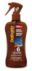 Babaria - Aceite Protector Solar SPF6 UVA-UVB e Infrarrojos, Acelerador del Bronceado, Hidratante, Contiene Aceite de Zanahoria, Resistente al Agua, Vegano, Unisex - 300 ml