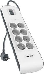 Belkis BSV804ca2M Protetor contra sobretensão (8 saídas, 2 x USB 2.0, 2 m), branco