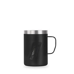 EcoVessel Transit-12oz/355ml Trippelisolerad rostfritt stål varm eller kall dricksflaska, Black Shadow, 12oz