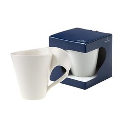 Villeroy & Boch Newwave Caneca com alça branca, adequada para máquina de lavar louça, adequada para micro-ondas, caneca de café, caneca de porcelana, louça, Premium Porcelain