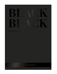 Fabriano Honsell Fabriano 19100390 svart block djupsvart papper med matt obelagd yta 300 g/m² DIN A4 20 ark idealiska för pasteller, kritor och markörer