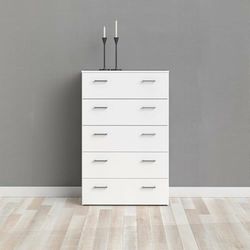 Dmora - Cassettiera Elise, Settimino multiuso, Comò camera da letto, Mobile con cassetti, 74x36 h114 cm, Bianco