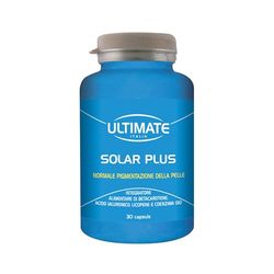 Ultimate Italia - Solar Plus - 30 capsule - integratore alimentare con acido ialuronico, antiossidanti e nutrienti per proteggere la pelle e favorire l'abbronzatura, senza glutine e lattosio