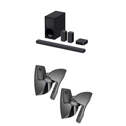 Sony HT-S40R - Soundbar TV a 5.1 canali, Dolby Digital, con Subwoofer cablato e Speaker posteriori wireless (Nero) & Vogel's VLB 500 Nero, Supporti per casse acustiche (2x), Max 5 Kg