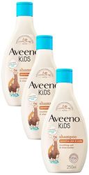 Aveeno Baby Kids Shampoo 250ml | Enriched with Soothing Oat & Shea Butter | Childrens Shampoo Developed for Your Little Superhero | Childrens Toiletries Sets (Pack of 3)