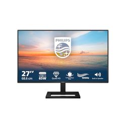 PHILIPS 27E1N1600AE - Monitor QHD da 27 pollici, altoparlante regolabile in altezza (2560x1440, 100Hz, HDMI 1.4, USB-C (65W PD), Hub USB) Nero