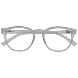 OPULIZE Blu Gafas de Lectura con Bloqueo de Luz Azul Montura Redonda Hielo Bisagras de Muelle Mejoran el Sueño Ordenador Gaming Antirreflejante Hombre Mujer B5-C +2.00