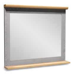 Stella Trading Bergen Miroir de Salle de Bain, Gris, Aspect chêne Artisanal, Pratique, avec étagère, 80 x 69 x 12 cm (l x H x P)