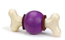 Busy Buddy Bouncy Bone kauwspeelgoed voor honden, springbotten met snack-ringen van ruwe huid, vaatwasmachinebestendig, maat M