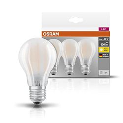 Osram BASE CLAS A Lampada LED E27, 7 W, Luce Calda, 3 Unità (Confezione da 1)