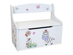 Teorema Giocattoli Baúl de Madera, baúl para Juguetes, Banco para habitación Infantil, 58 x 30 x 49 cm, con Respaldo y Tapa