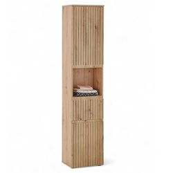 Stella Trading Austin-Armadietto da Bagno Alto, Effetto, Certificato FSC, con Molto Spazio, Legno ingegnerizzato, Rovere Artisan/Rovere Selvatico, Hochschrank