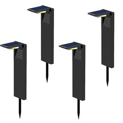 LUMI JARDIN Set di 4 fari solari per piantare LED bianco freddo OSTRY H41cm luce per esterni, illuminazione solare per percorso giardino