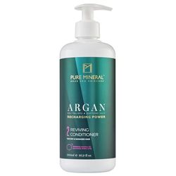 Pure Mineral - Fortifying Argan Conditioner - Hydrating & Anti-Frizz for Dry Hair - Rich in Vitamin E - Sulfate-Free, Paraben-Free, Petrolatum-Free - 500ml