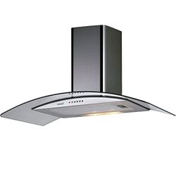 CATA Sino extrator | modelo C GLASS 900 | largura: 900 mm | 3 velocidades | classe de eficiência energética: C | acabamento em aço inoxidável