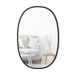 Umbra Hub Espelho de parede oval, 61 x 91 cm, preto