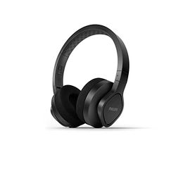 PHILIPS A4216BK/00 On-Ear Cuffie Sportive Wireless, Driver 40 mm, 35 Ore di Riproduzione/On Ear, Protezione IP55, Cuscinetti Rinfrescanti e Lavabili, Nero, One Size, Nuova Versione