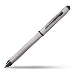 Cross Tech3+ Brushed Chrome PVD Multifunction Pen with Stylus and 0.5mm Lead