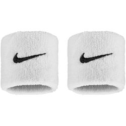 Nike Swoosh Classic WR - Muñequera Unisex (Talla única), Color Blanco y Negro