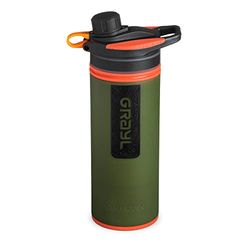 GRAYL GeoPress Outdoor waterfilter, 710 ml, voor drinkwater, elimineert 99,99% van alle bacteriën en virussen, perfect voor kamperen, survival en reizen (Oasis Green)