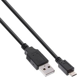 InLine USB A/Micro-B USB, 1.5 m câble USB 1,5 m Micro-USB B Noir - Câbles USB (1.5 m, 1,5 m, USB A, Micro-USB B, 2.0, Male connector / Male connector, Noir)