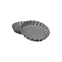 CAP DELICES Molde para tartes com 4 canas, metal, cinzento, 12 x 12 x 2,1 cm