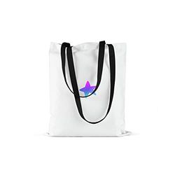 Bonamaison Printed Tote Bag, Reusable Grocery Bag, Shopping Bag, Machine Washable, Foldable, Canvas Cloth Bag with Black Handles, Size: 48x55 cm