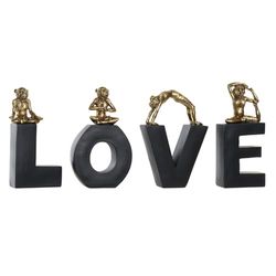 FIGURA SET 4 RESINA 50X4,6X22,5 LOVE MONOS NEGRO