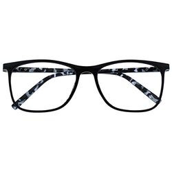 OPULIZE Arc Grande Occhiali Da Lettura Nero Fantasia Braccia Uomo Donna Cerniere Molla R66-1 +1,00
