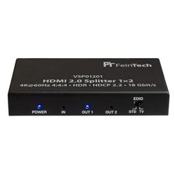 FeinTech VSP01201 HDMI 2.0 Splitter 1x2 distribuidor UHD 4K@60Hz YUV 4:4 HDR HDCP 2.2 EDID 18 Gbps
