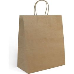 ALGON | Bolsa Papel 3/U Compras Reutilizable y Biodegradable – Bolsas Papel 26x14x31 Resistentes Asas, Ecológicas y Sostenibles, Perfectas Tiendas, Regalos y Uso Diario