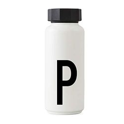 Design Letters Botella de Agua Blanco 500 Ml (A-Z) | Botella Agua Acero Inoxidable para niño, adults | Botella Termica Libre BPA/BPS | Cantimplora Termo con Aislamiento de Vacío de Doble Pared Botella